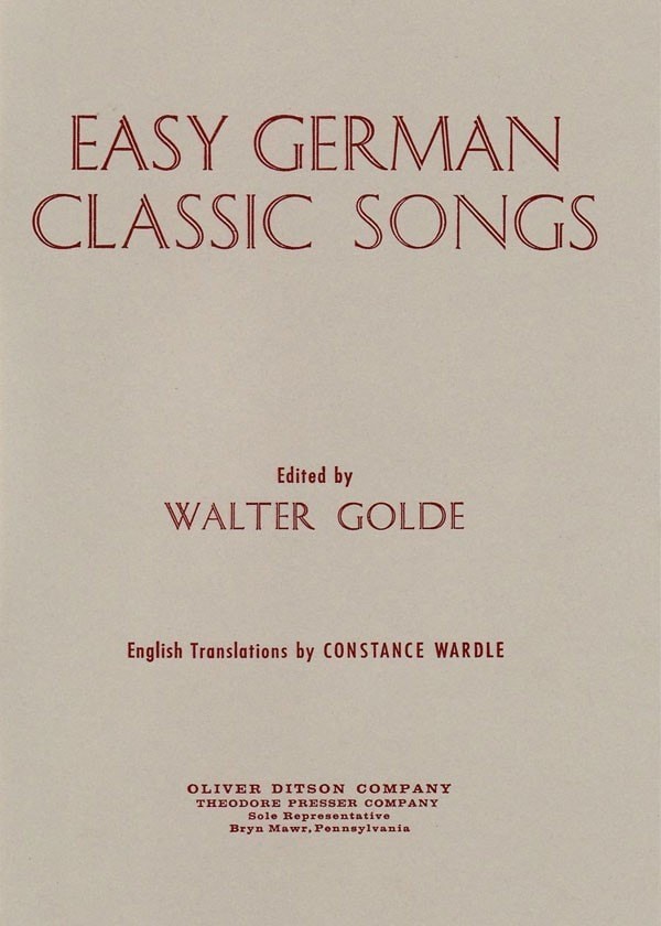 Forwoods ScoreStore Easy German Classic Songs published by Presser