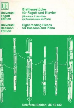 Waterhouse: Sight Reading Pieces for Bassoon & Piano published by Universal