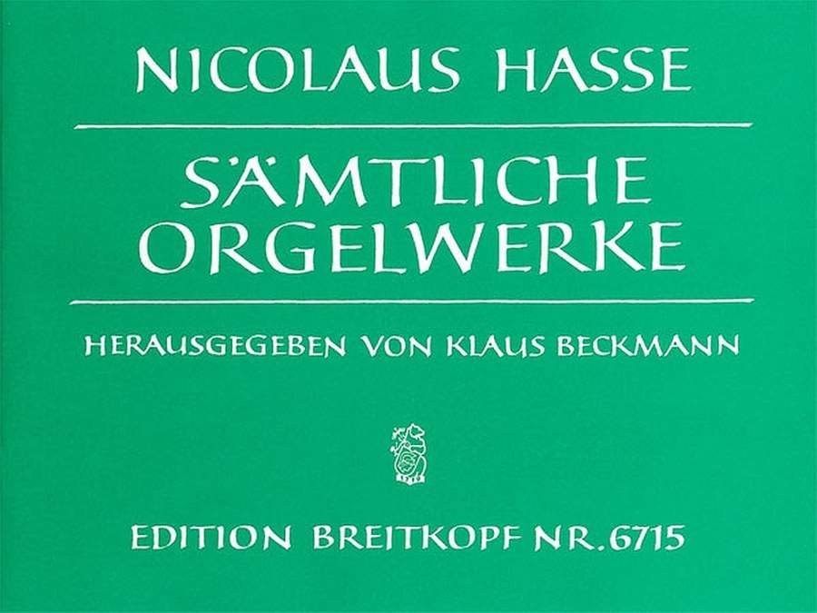 Hasse: Complete Organ Works published by Breitkopf