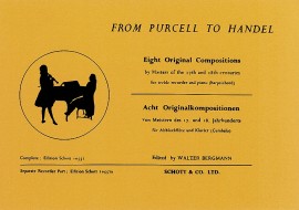 From Purcell to Handel for Treble Recorder published by Schott