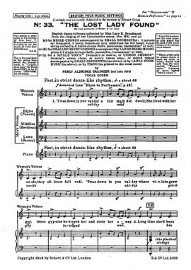 Grainger: Lost Lady Found SATB published by Schott