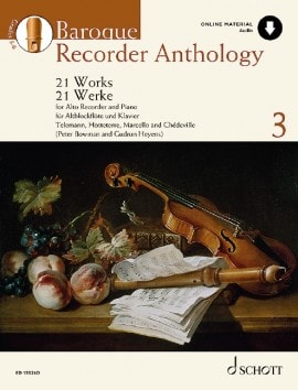 Baroque Recorder Anthology 3 published by Schott (Book/Online Audio)