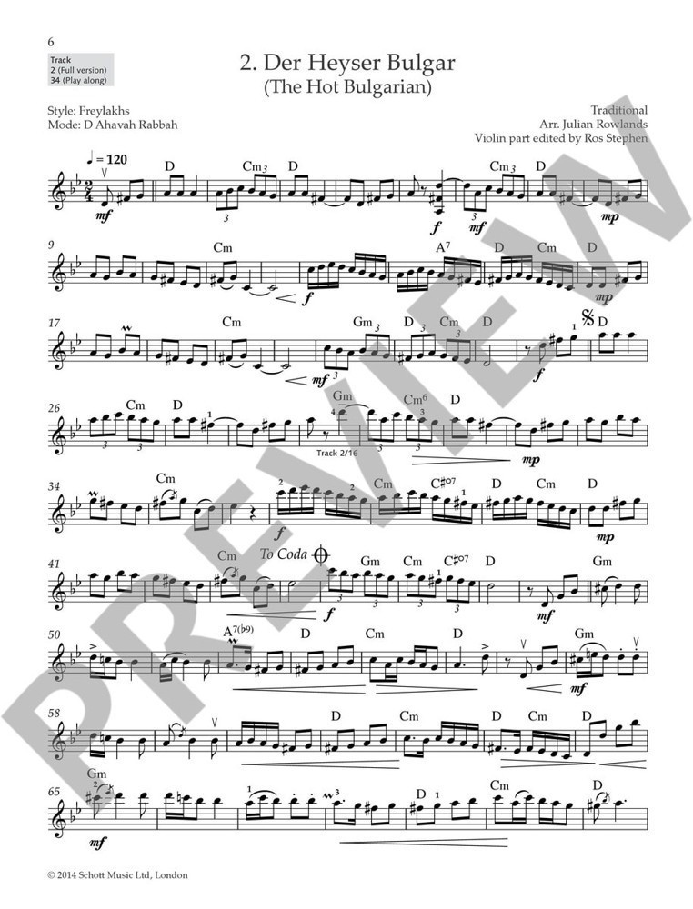 Forwoods ScoreStore Klezmer Fiddle Tunes for Violin published by