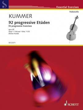 Kummer: 92 progressive Exercises Volume 1 for Cello published by Schott