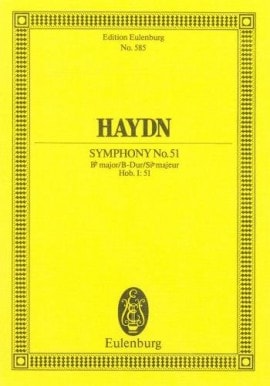 Haydn: Symphony No. 51 Bb major Hob. I: 51 (Study Score) published by Eulenburg