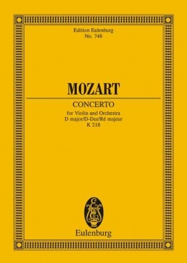 Mozart: Violin Concerto in D K218 (Study Score) published by Eulenburg