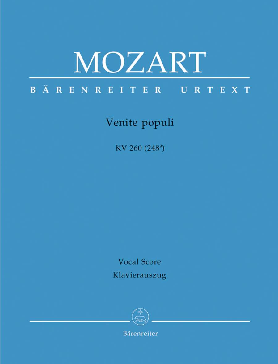 Mozart: Venite populi (K260) published by Barenreiter Urtext - Vocal Score