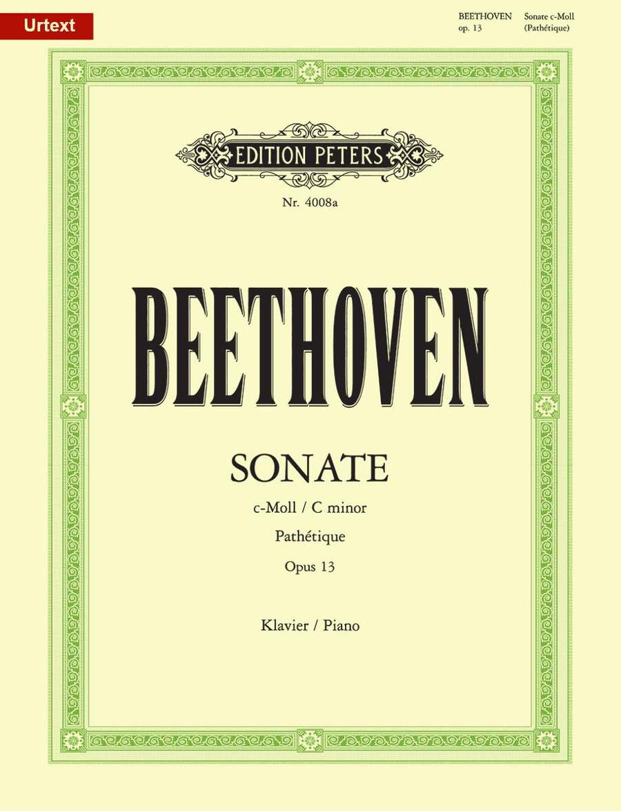 Beethoven: Sonata in C Minor Opus 13 (Pathetique) for Piano published by Peters