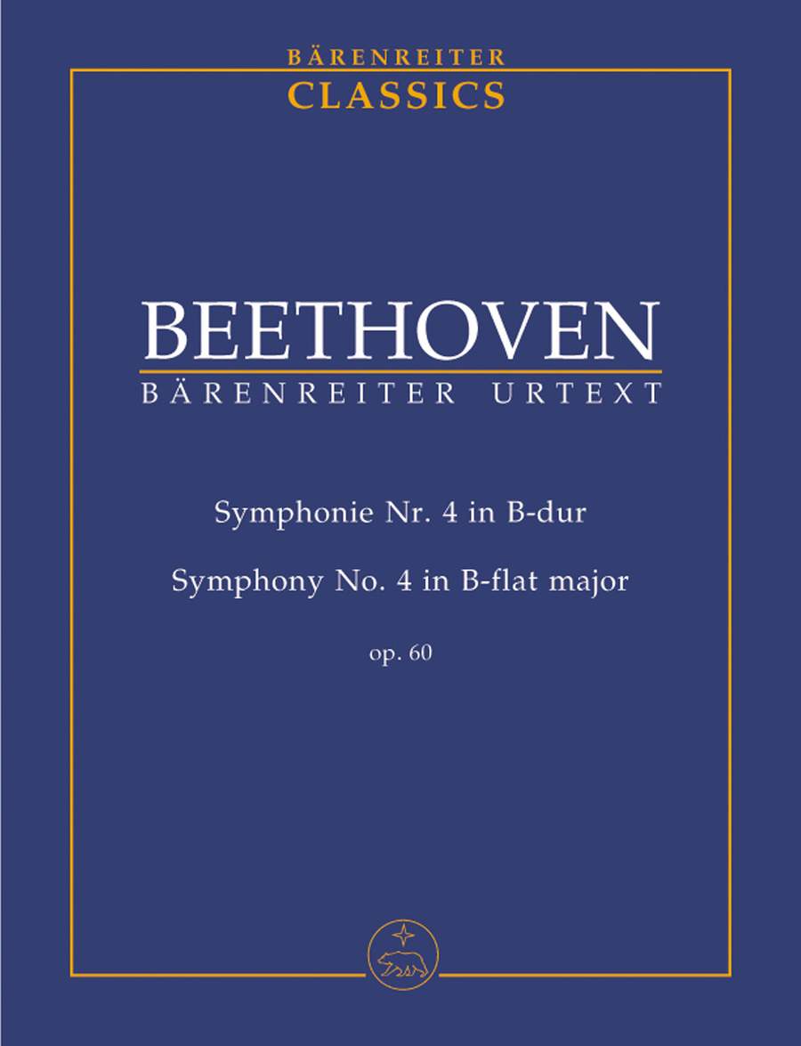 Beethoven: Symphony No 4 in B-flat major Opus 60 (Study Score) published by Barenreiter