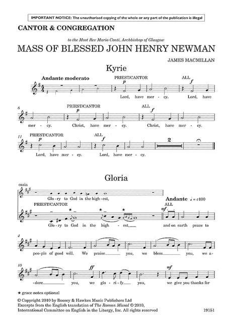 Macmillan: Mass of Blessed John Henry Newman published by Boosey & Hawkes - Pack of 10 Congregational Parts
