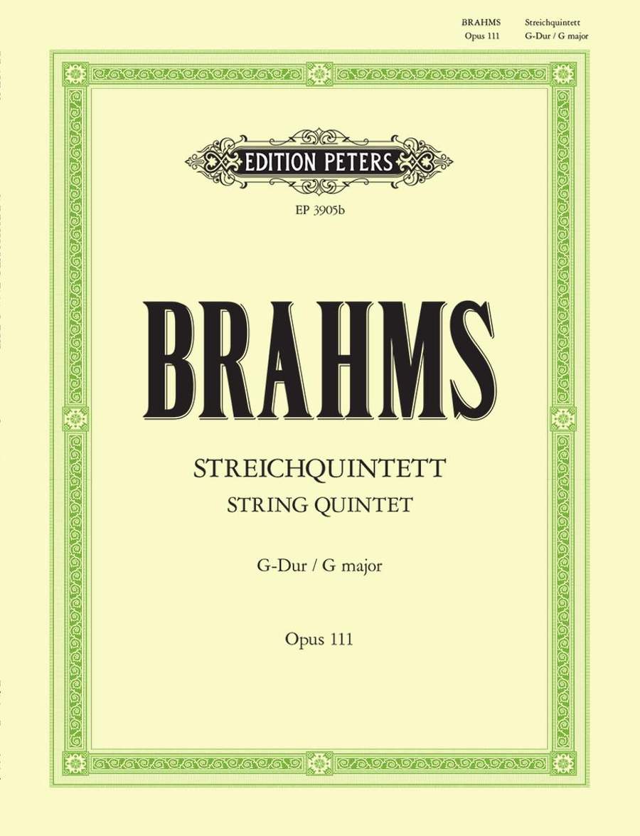 Brahms: String Quintet in G Opus 111 published by Peters