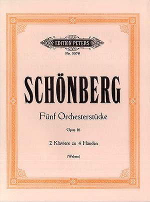 Schoenberg: 5 Orchestral Pieces Opus 16 for Two Pianos published by Peters