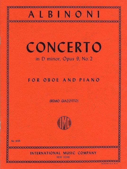 Forwoods ScoreStore Albinoni Concerto in D Minor Opus 9 Number 2 for