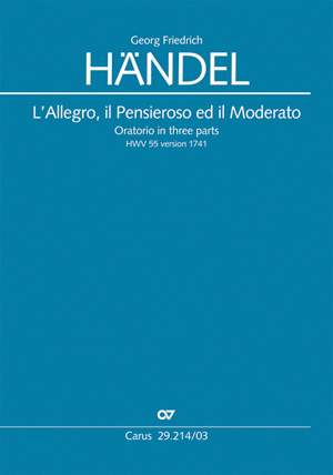 Handel: L'Allegro, il Penseroso ed il Moderato published by Carus - vocal score
