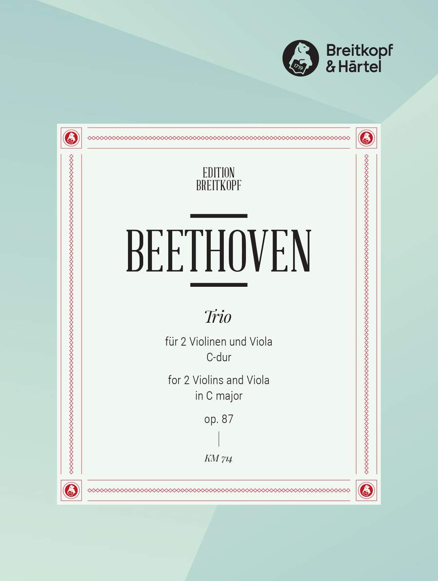 Beethoven: Trio in C major Opus 87 published by Breitkopf