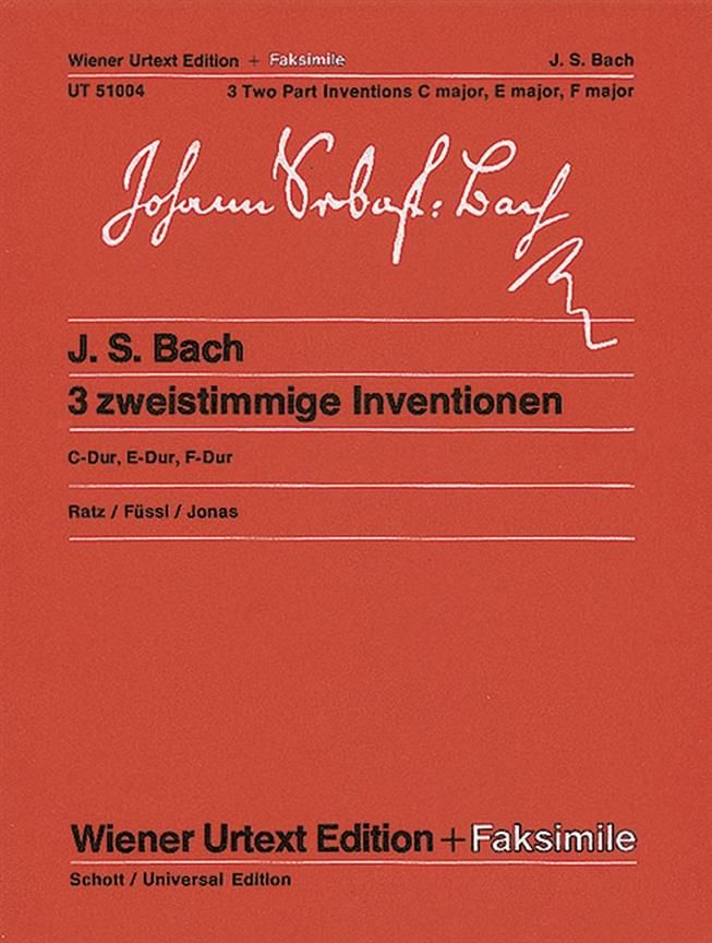 Bach: Three Two Part Inventions BWV772, 777 & 779 for Piano published by Wiener Urtext