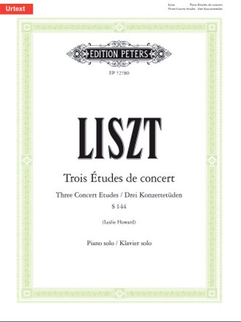 Liszt: Trois Etudes De Concert for Piano published by Peters