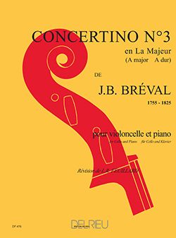 Breval: Concertino No 3 in A for Cello published by Delrieu
