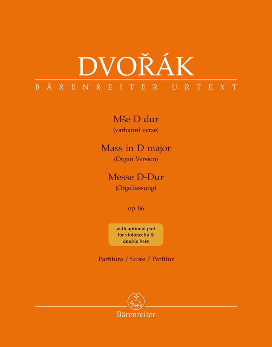 Dvorak: Mass in D Opus 86 Full Score published by Barenreiter