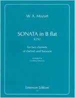 Mozart: Sonata in Bb K292 for 2 Clarinets or Clarinet & Bassoon published by Emerson