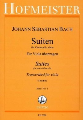 Bach: 6 Suites for Cello transcribed for Viola Volume 1 published by Hofmeister