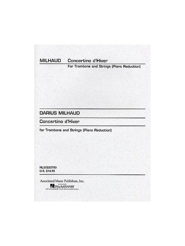 Milhaud: Concertino d'Hiver for Trombone published by Schirmer