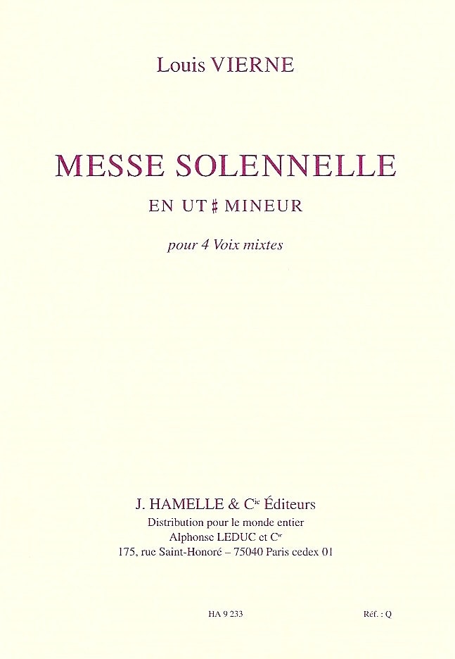 Vierne: Messe Solennelle published by Hamelle - Chorus Part