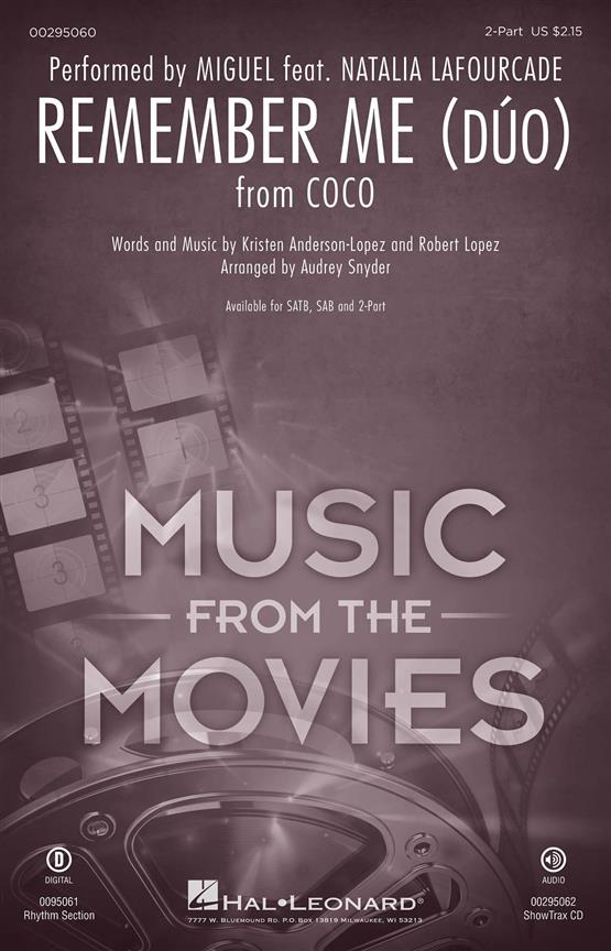 Remember Me (DO) from Coco 2pt published by Hal Leonard