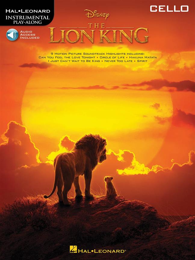 The Lion King - Cello published by Hal Leonard (Book/Online Audio)