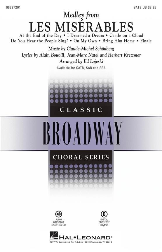 楽譜 Claude Michel Schonberg: Les Miserables Medley  SATB . Partitions pour SATB  Accompagnement Piano Amazon.co.jp: Claude Michel Schonberg: Les Miserables