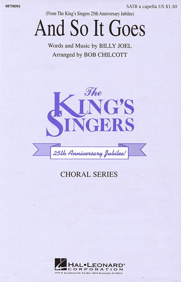 Joel: And So It Goes SATB published by Hal Leonard