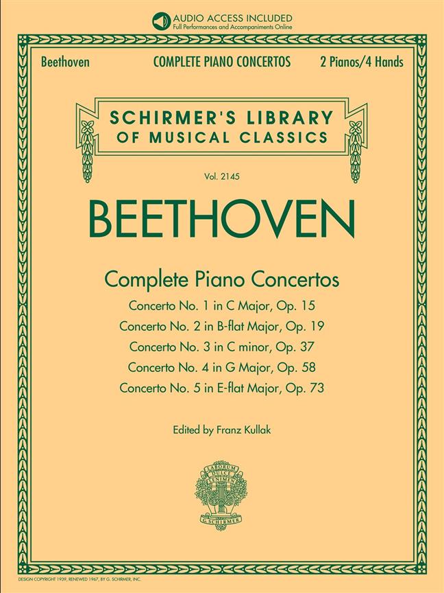 Beethoven: Complete Piano Concertos published by Schirmer (Book/Online Audio)