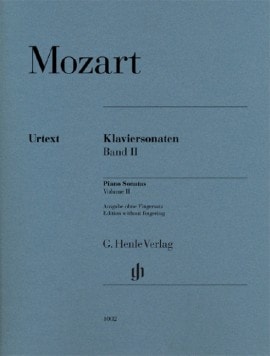 Mozart: Piano Sonatas Volume 2 published by Henle (without fingering)