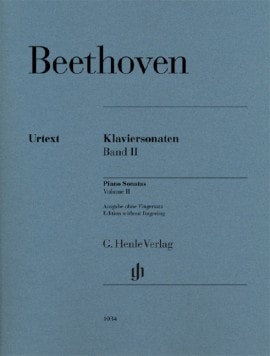 Beethoven: Piano Sonatas Volume 2 published by Henle (without fingering)