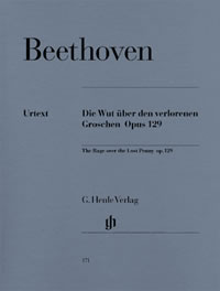 Beethoven: Alla ingharese quasi un Capriccio opus 129 (The Rage over the Lost Penny) for Piano published Henle