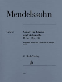 Mendelssohn: Sonata No 2 in D Opus 58 for Cello published by Henle