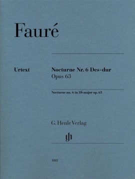 Faure: Nocturne No. 6 in Db Opus 63 Major for Piano published by Henle