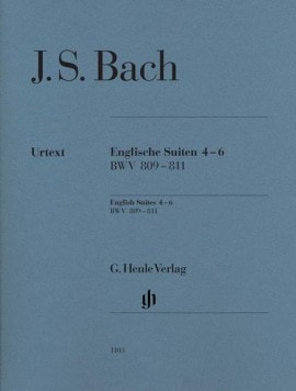 Bach: English Suites 4 - 6 (BWV 809-811) for Piano published by Henle (without fingering)