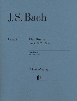 Bach: Four Duets (BWV 802 - 805) arranged for Solo Piano published by Henle (without fingering)