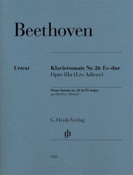 Beethoven: Piano Sonata in Eb (Les Adieux) Opus 81a published by Henle
