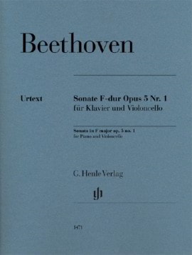 Beethoven: Sonata in F Opus 5/1 for Cello published by Henle