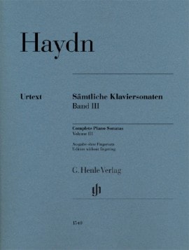 Haydn: Complete Piano Sonatas Volume 3 published by Henle (without fingering)