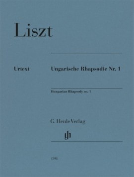 Liszt: Hungarian Rhapsody Number 1 for Piano published by Henle