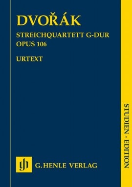 Dvorak: String Quartet in G Major Opus 106 (Study Score) published by Henle