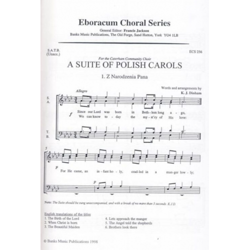 Dinham: A Suite of Polish Carols SATB published by Eboracum