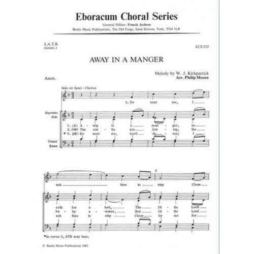 Moore: Away in a Manger SATB published by Eboracum