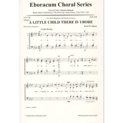 Jepson: A Little Child There Is Ybore SATB published by Eboracum