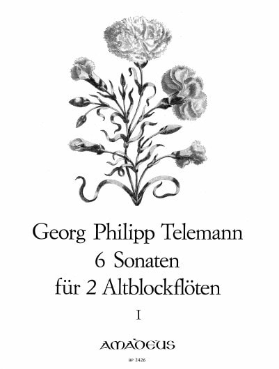 Telemann: 6 Sonatas Volume 1 for 2 Treble Recorders published by Amadeus