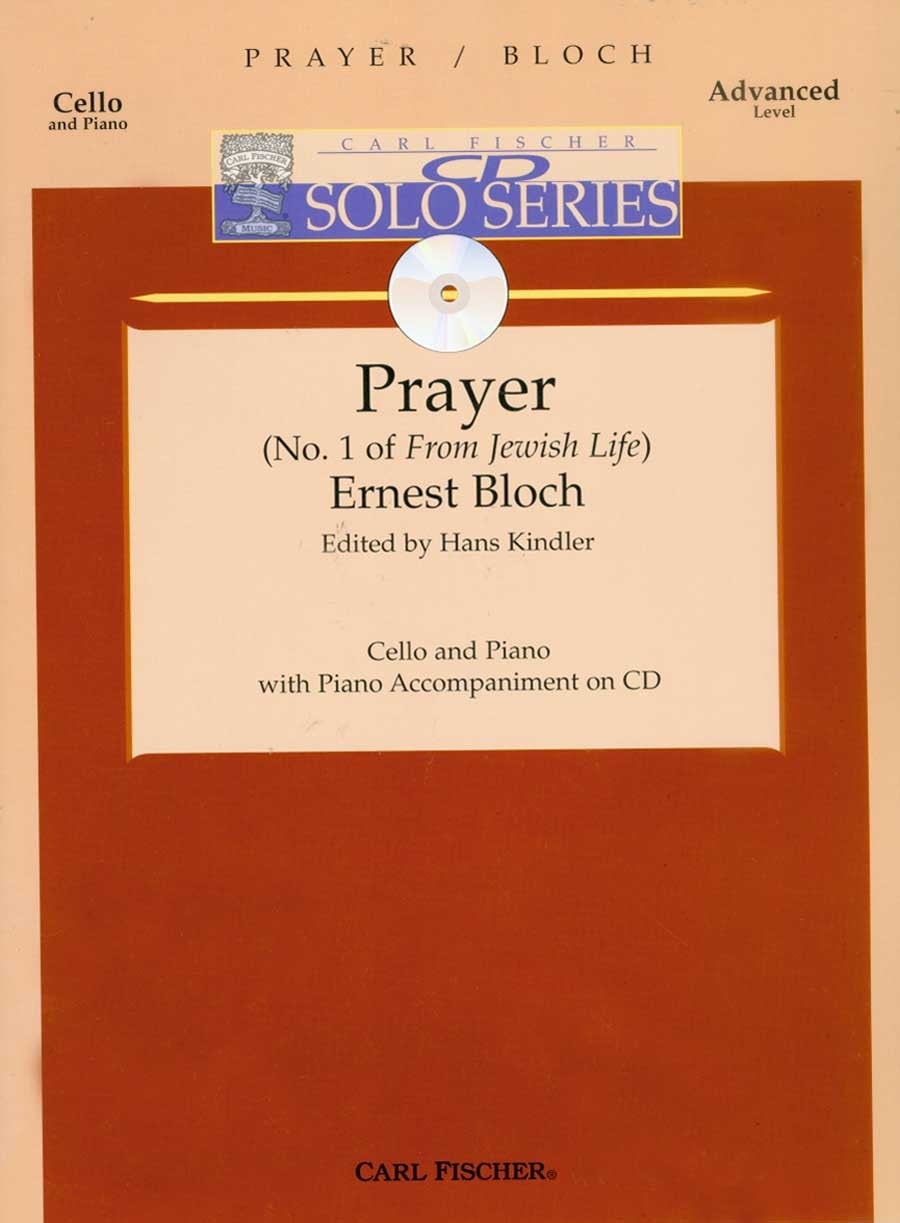 Bloch: Prayer from Jewish Life for Cello published by Carl Fischer (Book & CD)