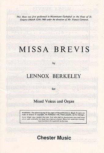 Berkeley: Missa Brevis Opus 57 (Original Latin Version) SATB published by Chester